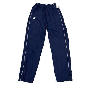 NWT Russell Athletic Mens Track Pants MT Navy Blue White Stripes Joggers